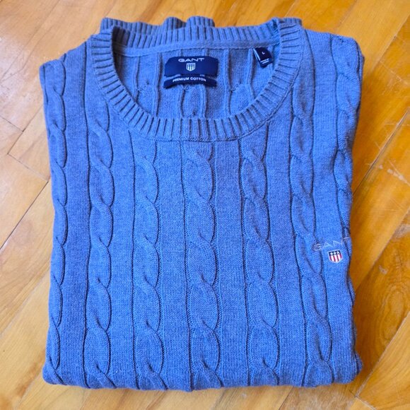 Knit Cable Crewneck sweater blue GANT - Picture 3 of 7
